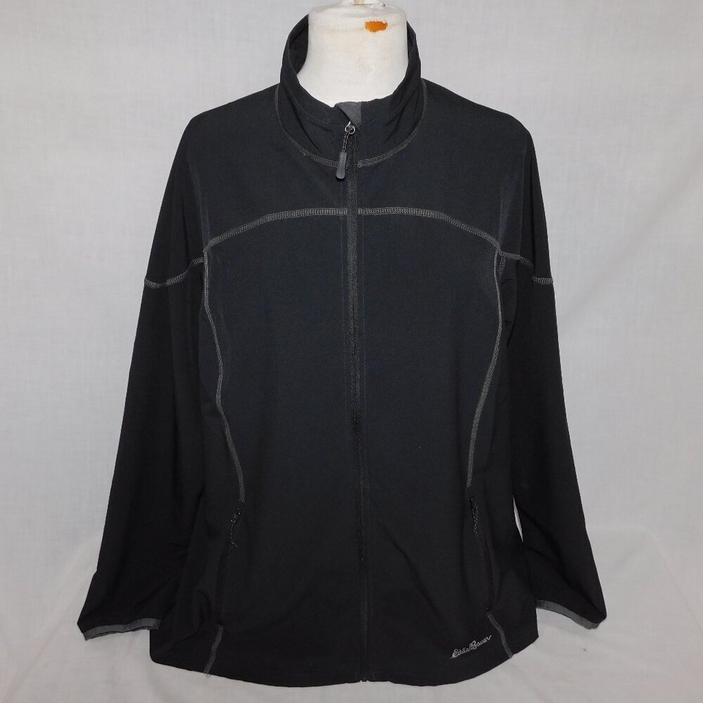 Eddie Bauer water resistant wind jacket Black Light soft Shell Womens 2XL
